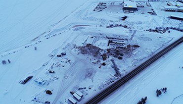 Veho Oulun rakennustyömaa helmikuussa 2021